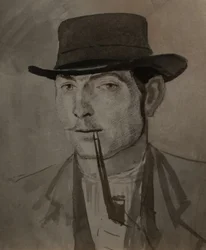 Mann, der eine Pfeife raucht